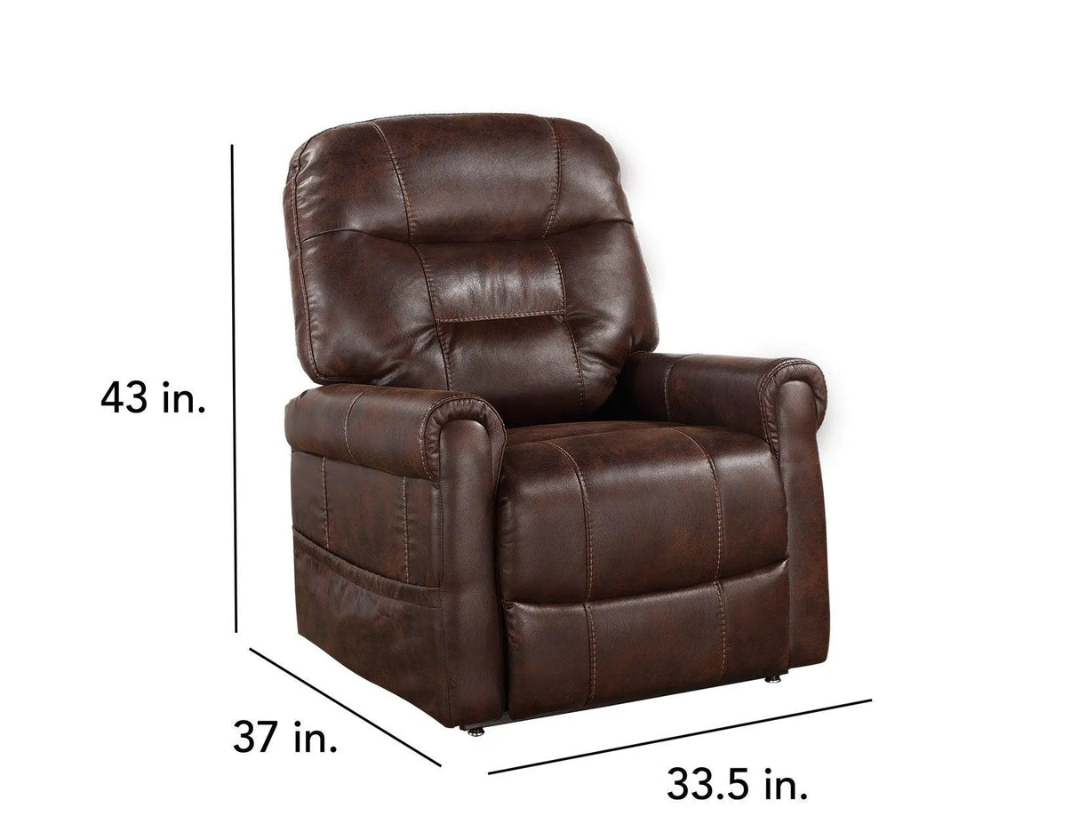 Ottawa Walnut Power Lift Chair with Heat and Massage by Steve Silver at Eve Furniture