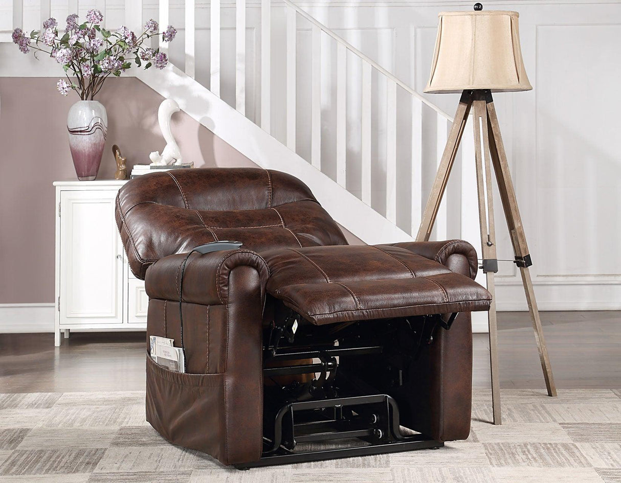 Ottawa Walnut Power Lift Chair with Heat and Massage by Steve Silver at Eve Furniture