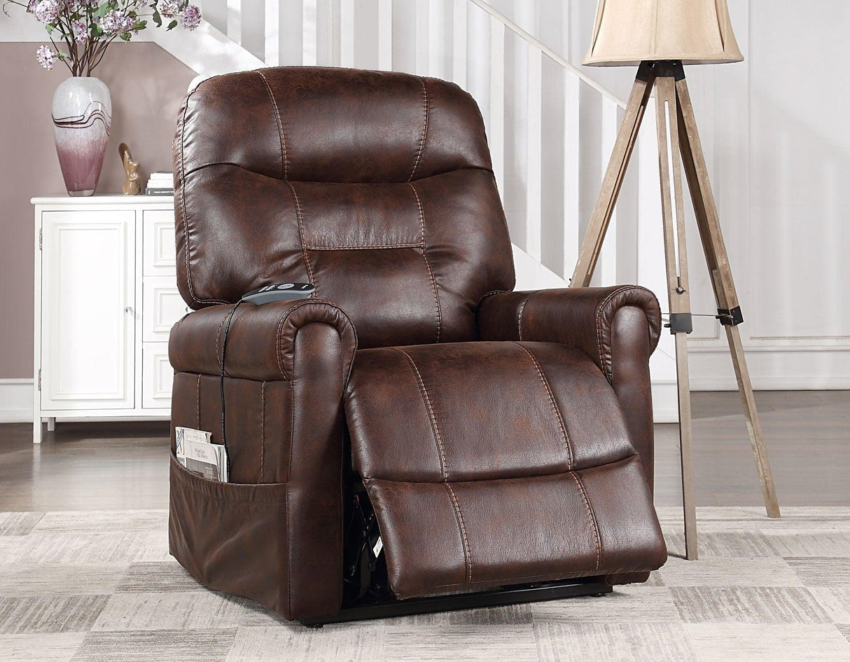 Ottawa Walnut Power Lift Chair with Heat and Massage by Steve Silver at Eve Furniture
