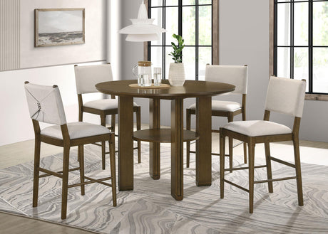 Ottowa Brown 5-Piece Round Wood Counter Height Dining Room Set by Coaster at Eve Furniture