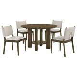 Ottowa Brown 5-Piece Round Wood Dining Room Table Set by Coaster at Eve Furniture