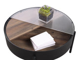 Ozella Sandy Black Round Coffee Table with Hidden Storage by Coaster at Eve Furniture