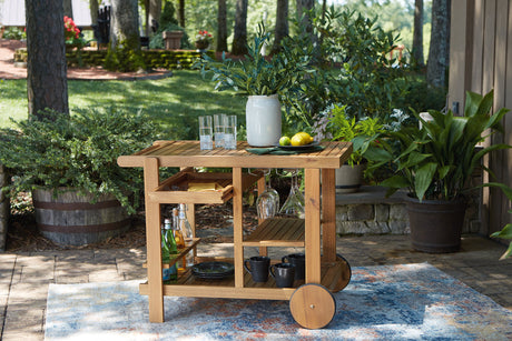 Kailani Light Brown Serving Cart