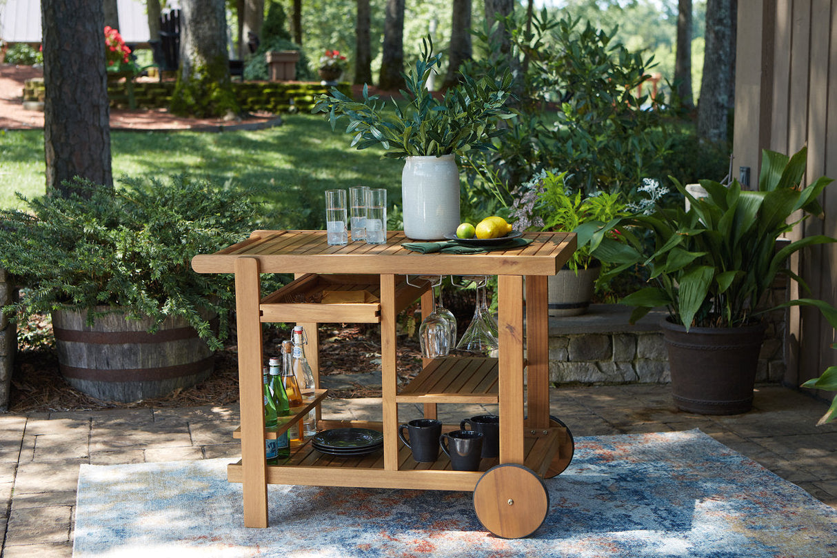 Kailani Light Brown Serving Cart