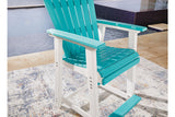 Eisely Turquoise/White Outdoor Counter Height Dining Table with 2 Barstools