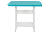 Eisely Turquoise/White Outdoor Counter Height Dining Table