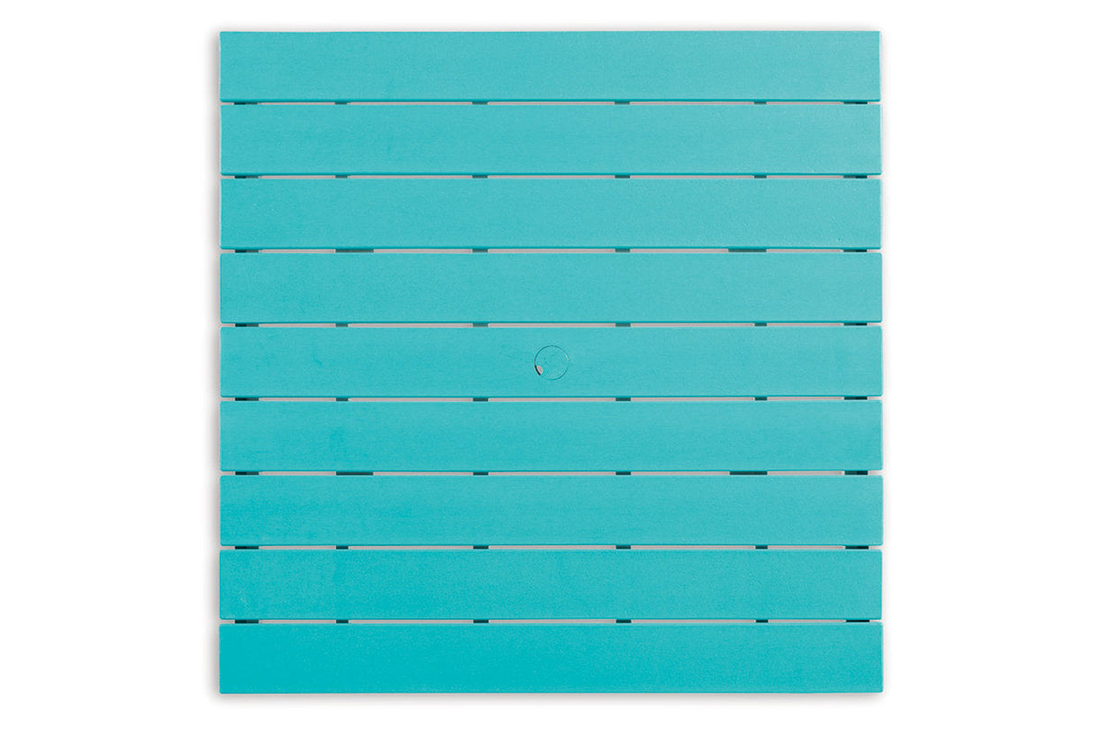 Eisely Turquoise/White Outdoor Counter Height Dining Table