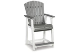 Transville Gray/White Outdoor Counter Height Barstool