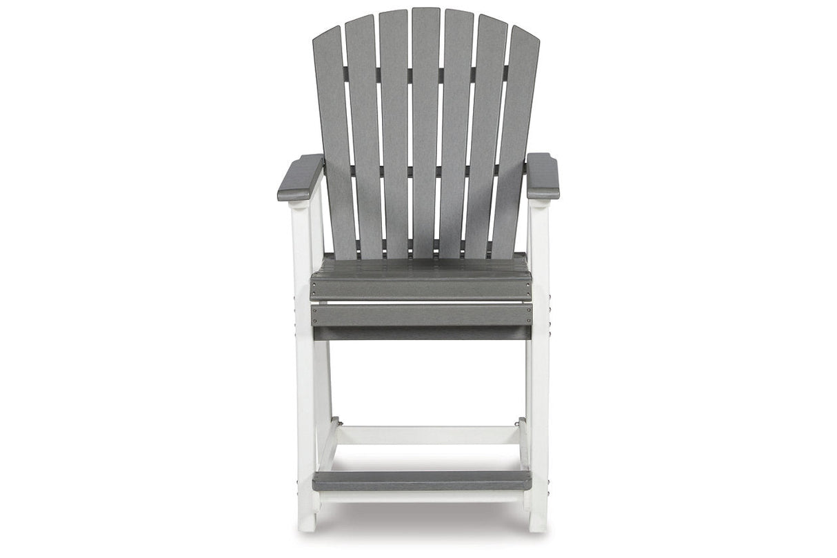 Transville Gray/White Outdoor Counter Height Barstool