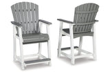 Transville Gray/White Outdoor Counter Height Barstool