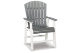 Transville Gray/White Outdoor Dining Arm Chair