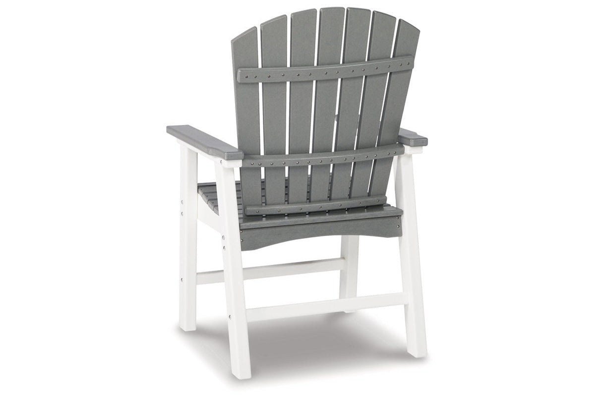 Transville Gray/White Outdoor Dining Arm Chair