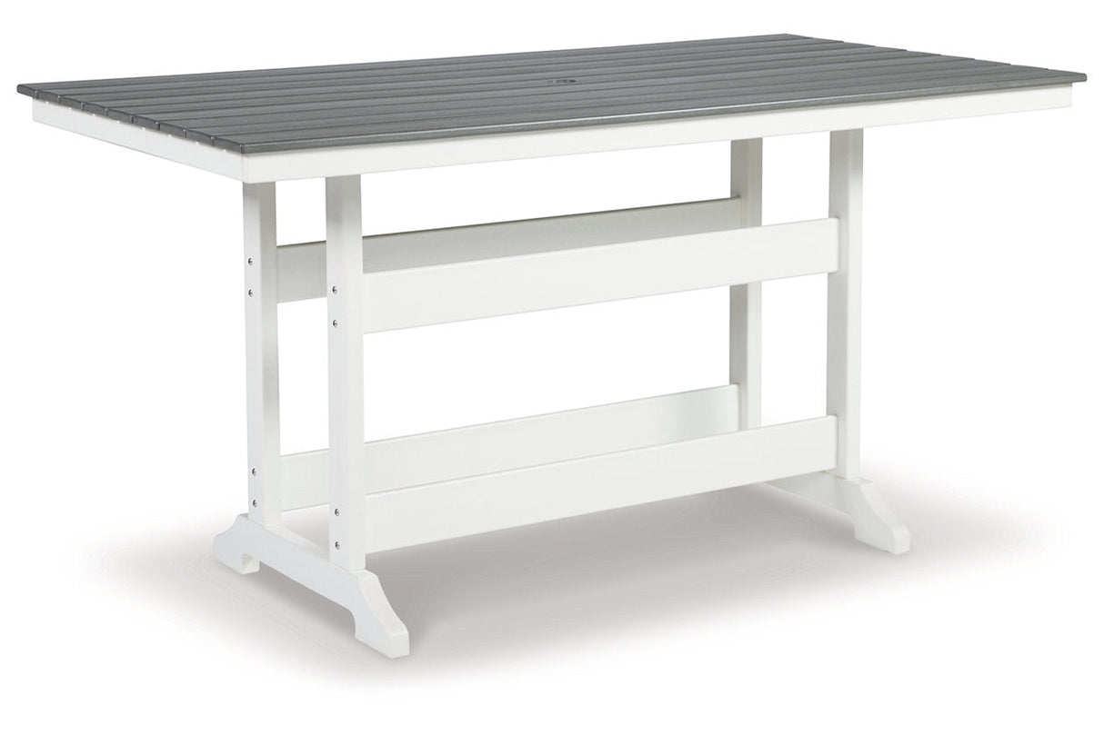 Transville Gray/White Outdoor Counter Height Dining Table