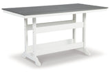 Transville Gray/White Outdoor Counter Height Dining Table