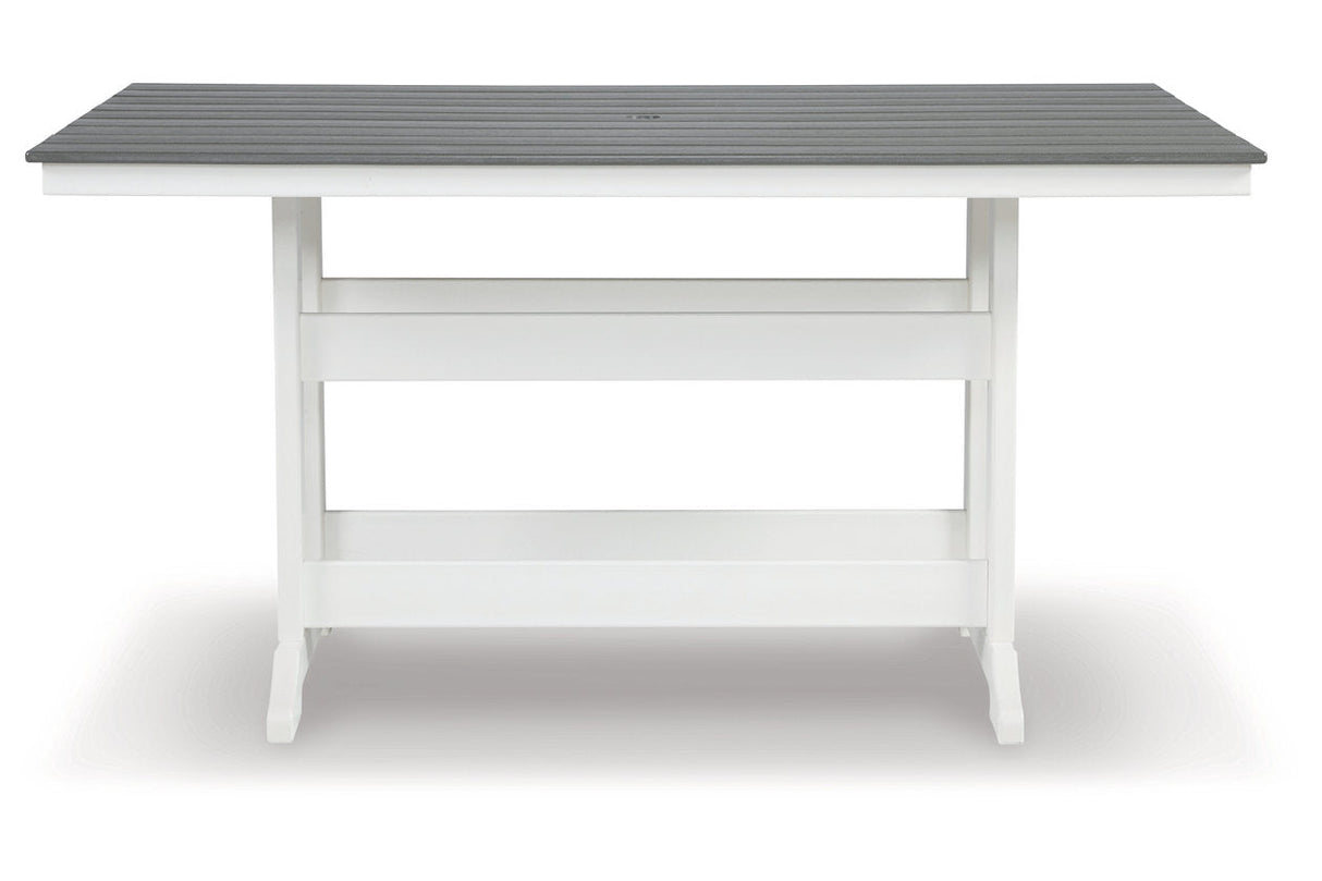 Transville Gray/White Outdoor Counter Height Dining Table