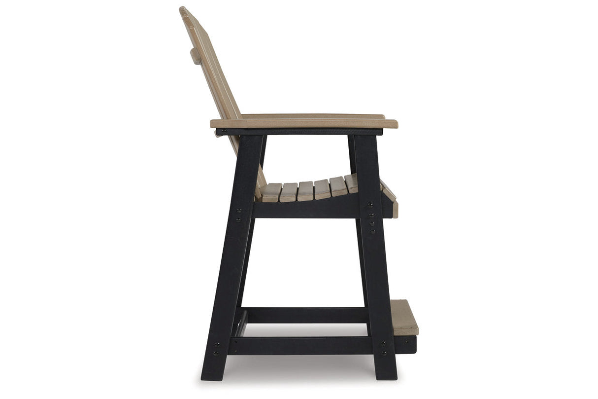 Fairen Trail Black/Driftwood Outdoor Counter Height Barstool