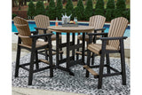 Fairen Trail Black/Driftwood Outdoor Counter Height Dining Table with 2 Barstools