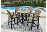 Fairen Trail Black/Driftwood Outdoor Counter Height Dining Table with 2 Barstools