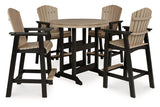 Fairen Trail Black/Driftwood Outdoor Counter Height Dining Table with 2 Barstools