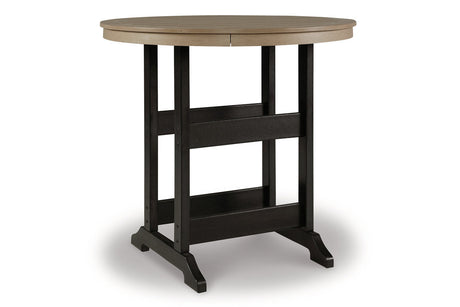 Fairen Trail Black/Driftwood Outdoor Counter Height Dining Table with 2 Barstools