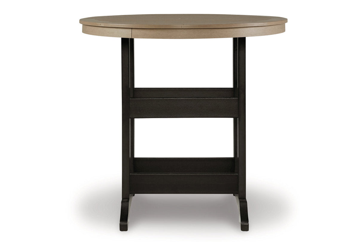 Fairen Trail Black/Driftwood Outdoor Counter Height Dining Table with 2 Barstools