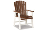 Genesis Bay Brown/White Outdoor Dining Arm Chair