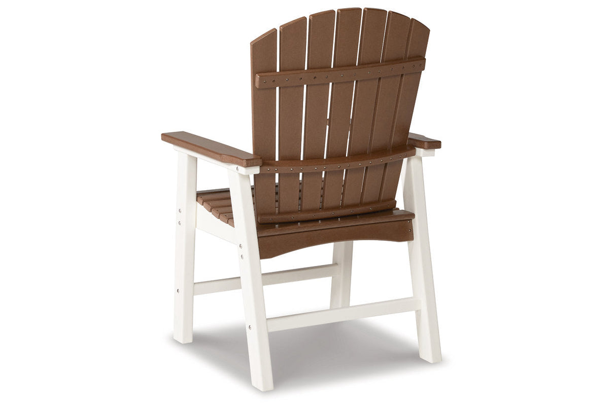 Genesis Bay Brown/White Outdoor Dining Arm Chair