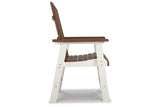 Genesis Bay Brown/White Outdoor Dining Arm Chair