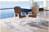 Genesis Bay Brown/White Outdoor Dining Arm Chair