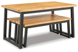 Town Wood Brown/Black Outdoor Dining Table Set