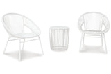 Mandarin Cape White Outdoor Table and Chairs