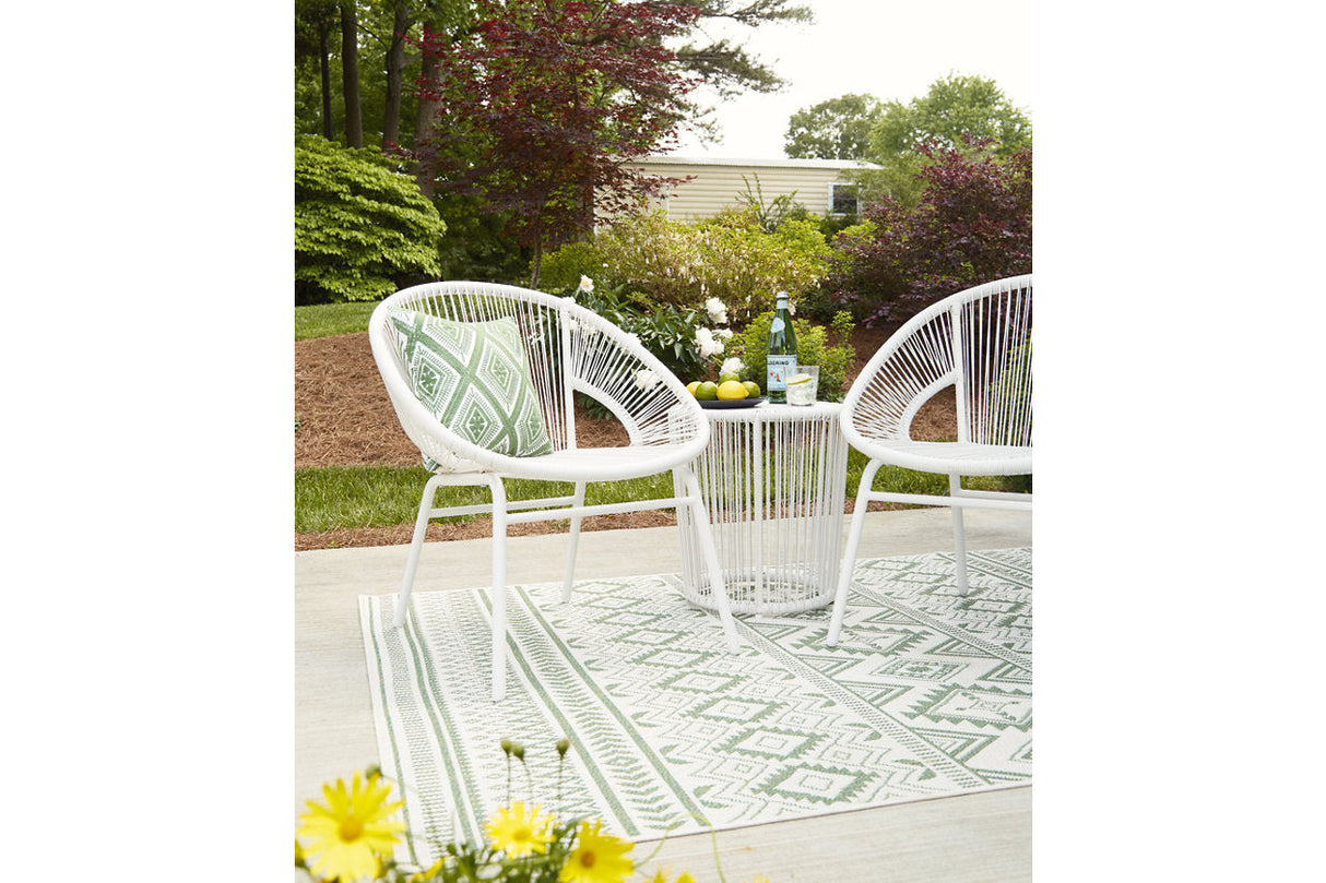 Mandarin Cape White Outdoor Table and Chairs