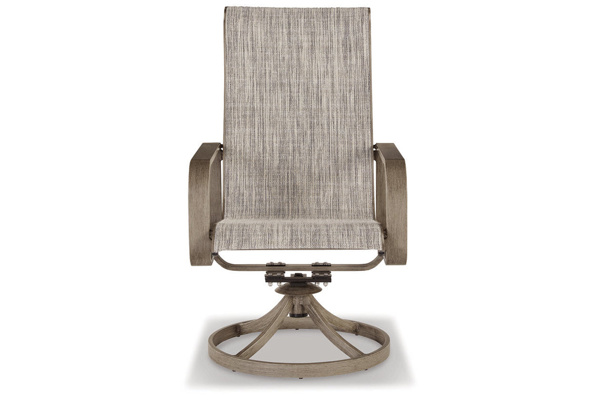 Beach Front Beige Sling Swivel Chair