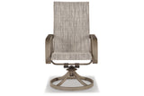 Beach Front Beige Sling Swivel Chair