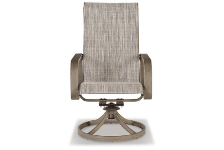 Beach Front Beige Sling Swivel Chair