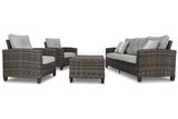 Cloverbrooke Gray 4-Piece Outdoor Conversation Set