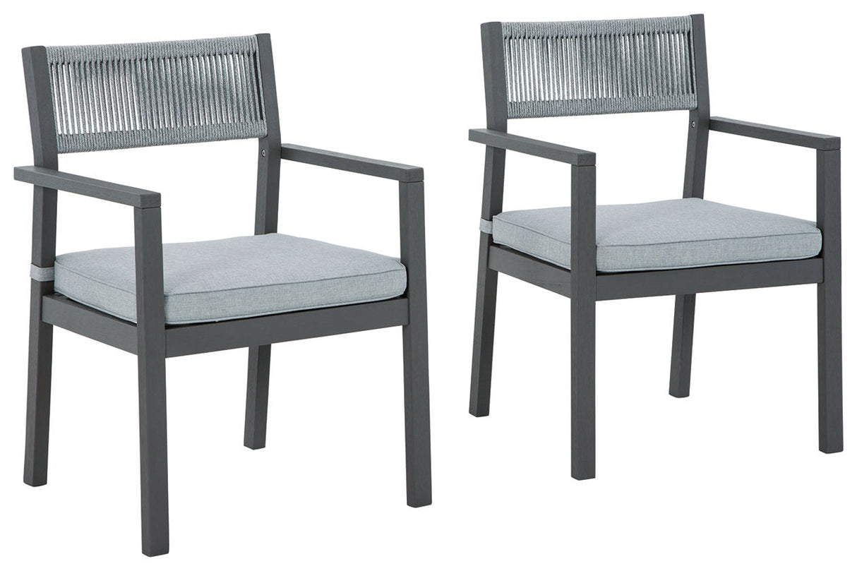 Eden Town Gray/Light Gray Arm Chair with Cushion