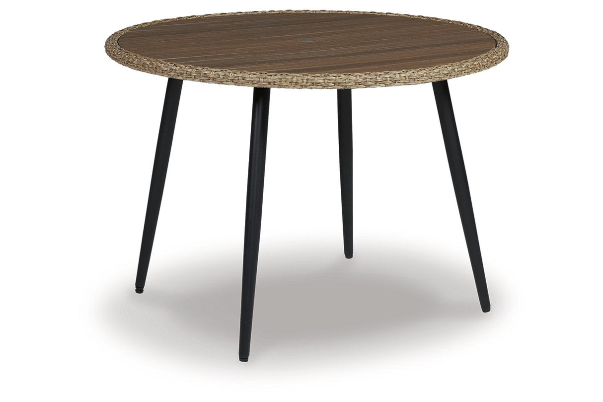 Amaris Brown/Black Outdoor Dining Table