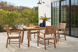 Janiyah Light Brown Outdoor Dining Table with 4 Chairs