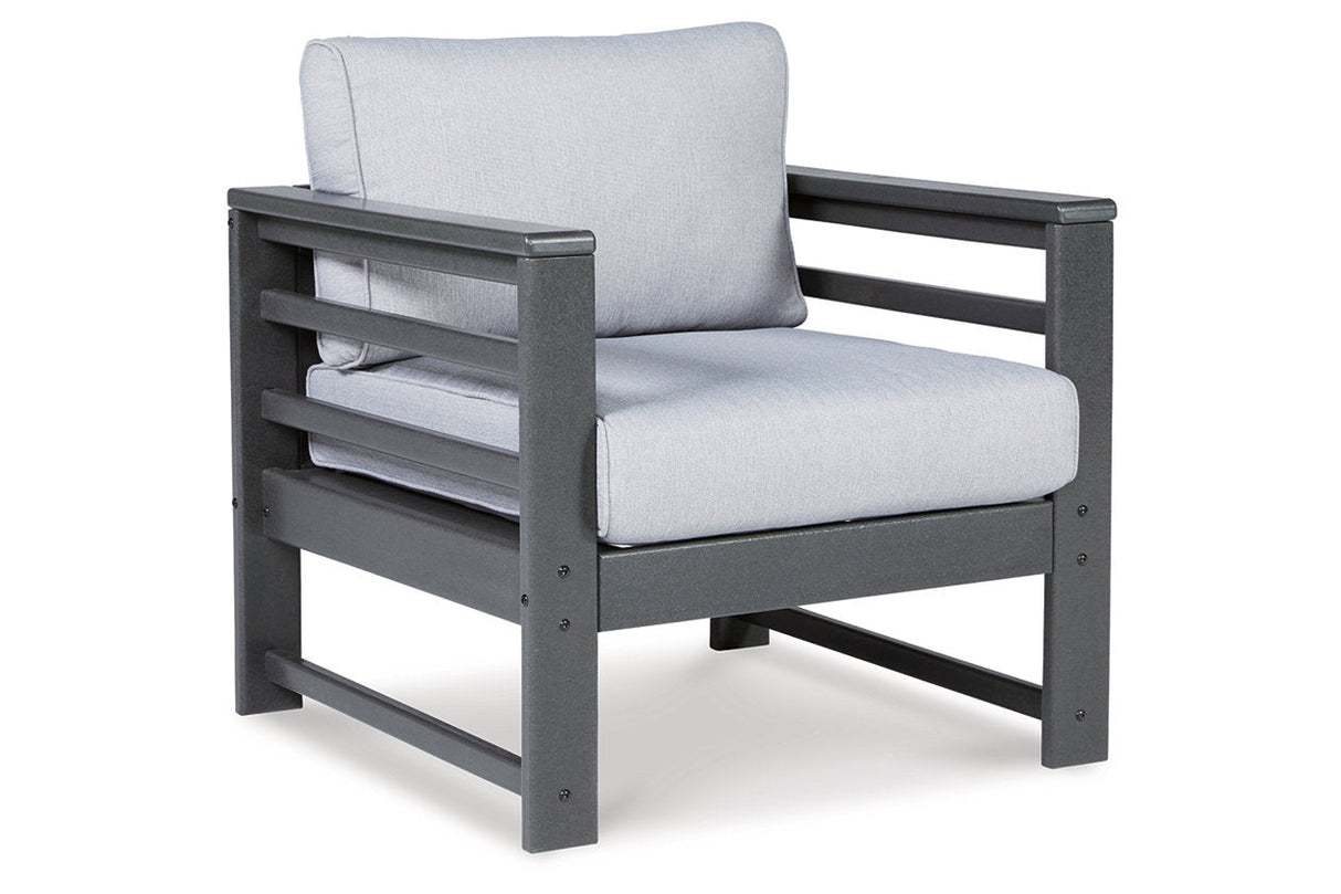 Amora Charcoal Gray Outdoor Lounge Chair with Cushion