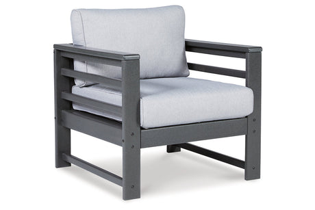 Amora Charcoal Gray Outdoor Lounge Chair with Cushion