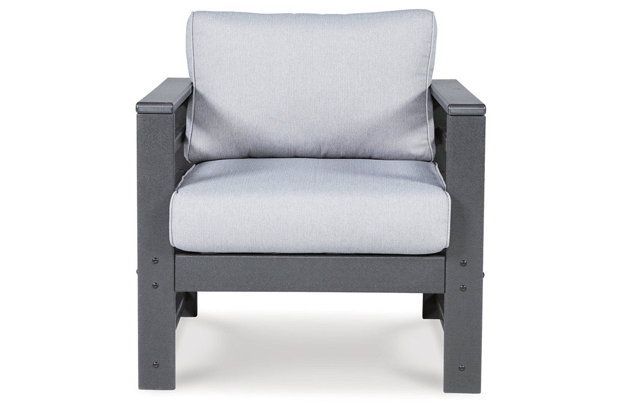 Amora Charcoal Gray Outdoor Lounge Chair with Cushion