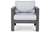 Amora Charcoal Gray Outdoor Lounge Chair with Cushion