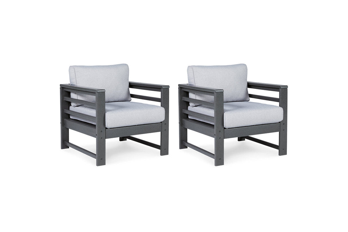 Amora Charcoal Gray Outdoor Lounge Chair with Cushion