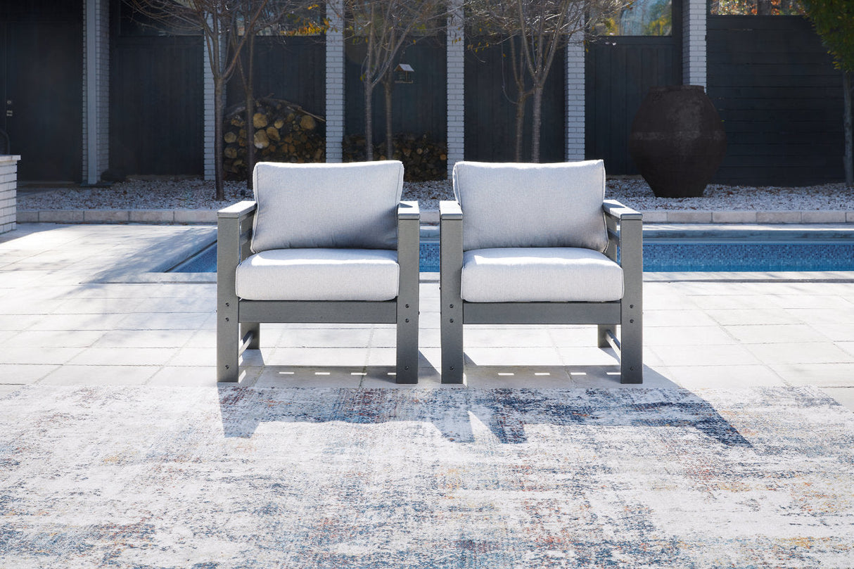 Amora Charcoal Gray Outdoor Lounge Chair with Cushion