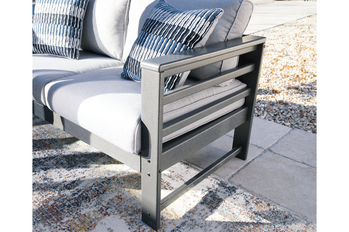 Amora Charcoal Gray Outdoor Loveseat with Cushion