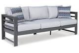 Amora Charcoal Gray Outdoor Sofa with Cushion