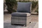 Salem Beach Gray Armless Chair with Cushion