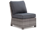 Salem Beach Gray Armless Chair with Cushion