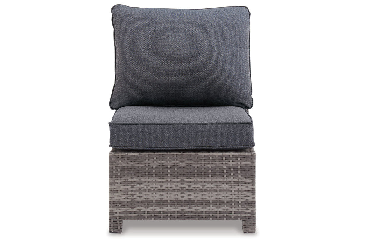 Salem Beach Gray Armless Chair with Cushion